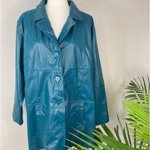 Faux leather trench jacket